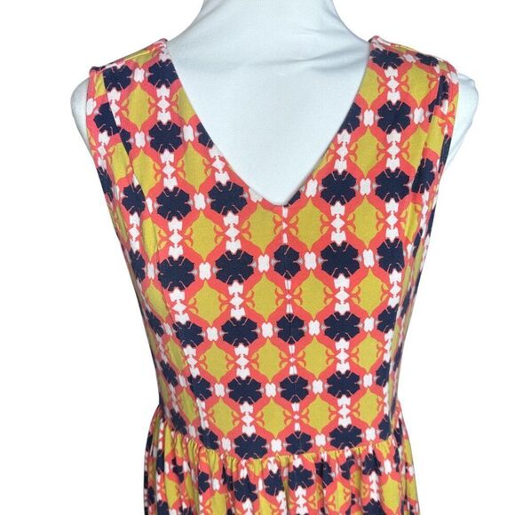 Boden womens dress 8 8r salmon orange navy white yellow - Picture 4 of 7